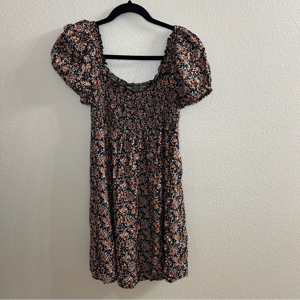 Black Floral Midi Dress